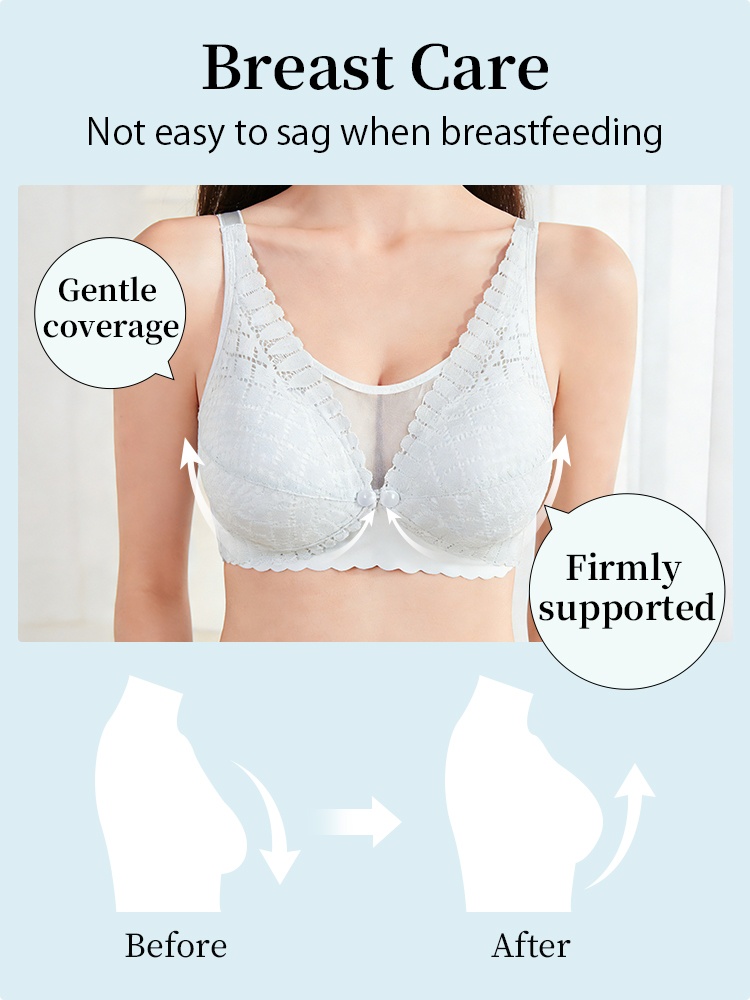 Soft Nursing Bras Front Fasteners For Easy Feedings, Pre- & Post-natal Usable & Anti-sagging Boosts VEIMIA