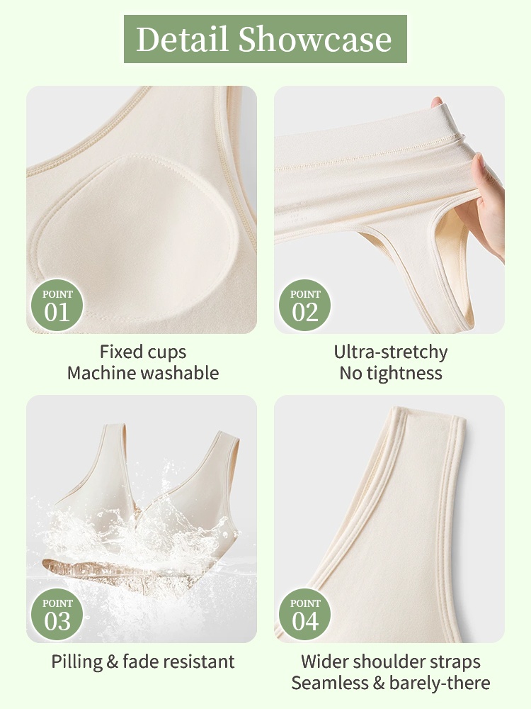 Nursing bra detail showcase with fixed cups, stretch fabric and wider shoulder straps - VEIMIA