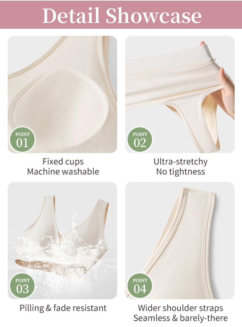 Nursing bra detail showcase with fixed cups, stretch fabric and wider straps - VEIMIA