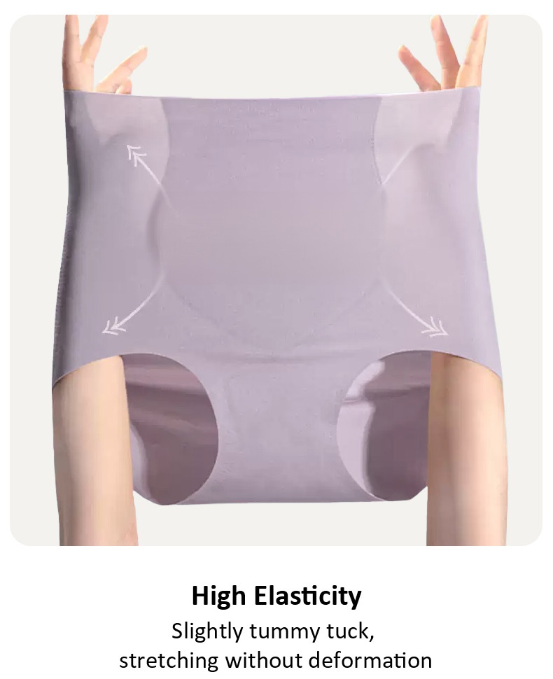 Breathable & Non-Rolling: High-Waisted Seamless Panties with Tummy Sculpting Technology VEIMIA