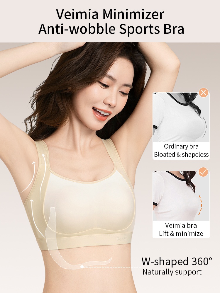 Sports Minimizer Bras: Ultra-thins For Visual Slimming, Anti-wobble Motion Control Support, Lift & Sag Prevention VEIMIA