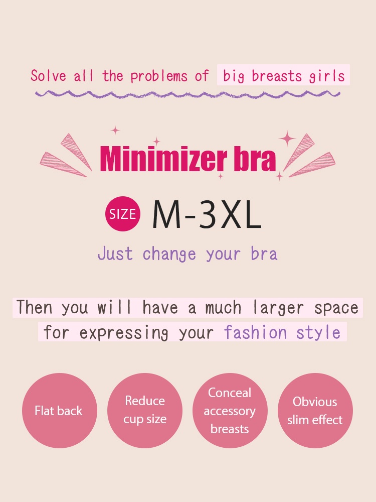 Minimizer Bra Cami Style Comfortable Slimming No Buckles Office Under Blazer VEIMIA