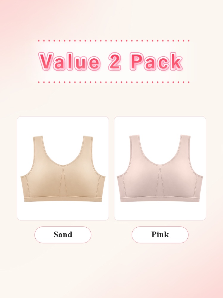 Value 2 pack wireless bras in sand and pink VEIMIA