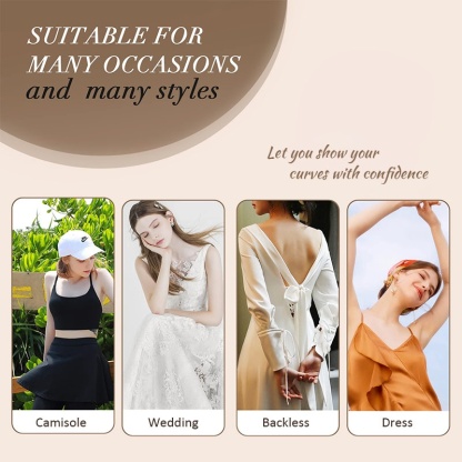 Stick On Bras Natural Adhesive Push Up Sticky Nipple Covers For Backless Dress VEIMIA