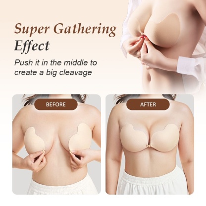 Invisible Stick On Bras Natural Adhesive Push Up Sticky Nipple Covers For Backless Dress VEIMIA
