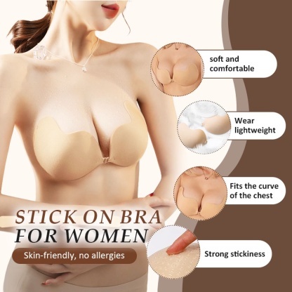Stick On Bra Natural Adhesive Push Up Sticky Nipple Covers For Backless Dress VEIMIA