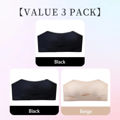 Three Colors of Anti-slip Strapless Bra - 24 Hours Comfortable Strong Stability & No Tightness Feeling With Reinforced Back Straps VEIMIA