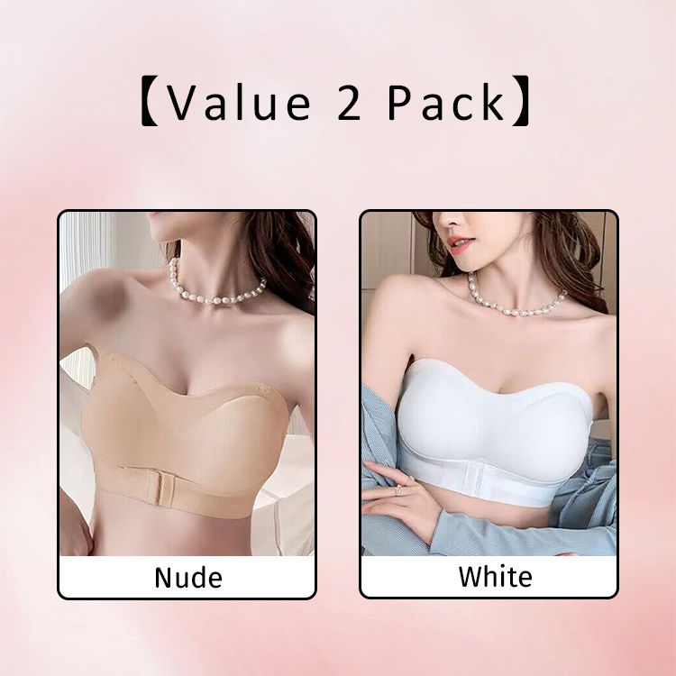 Strapless Slip-Proof Invisible Wireless Bras Push Up With Front Buckle VEIMIA