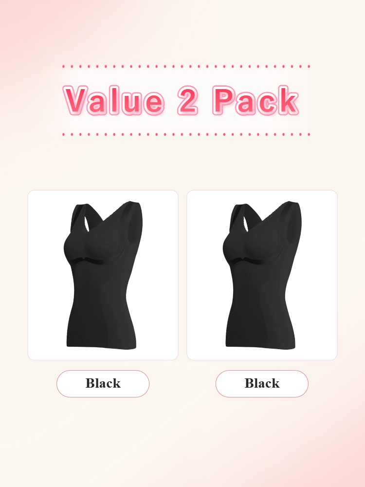 Value 2 pack black slimming shaping tops product set VEIMIA