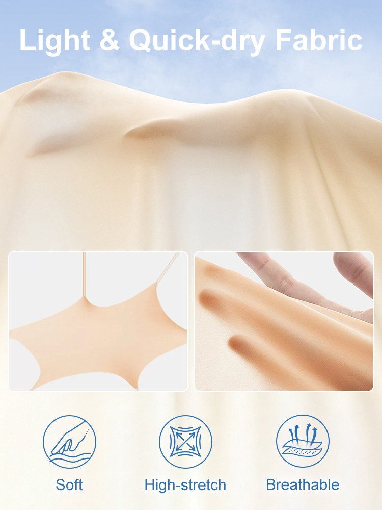 Feature graphic showing light quick dry stretch fabric for shaping top VEIMIA