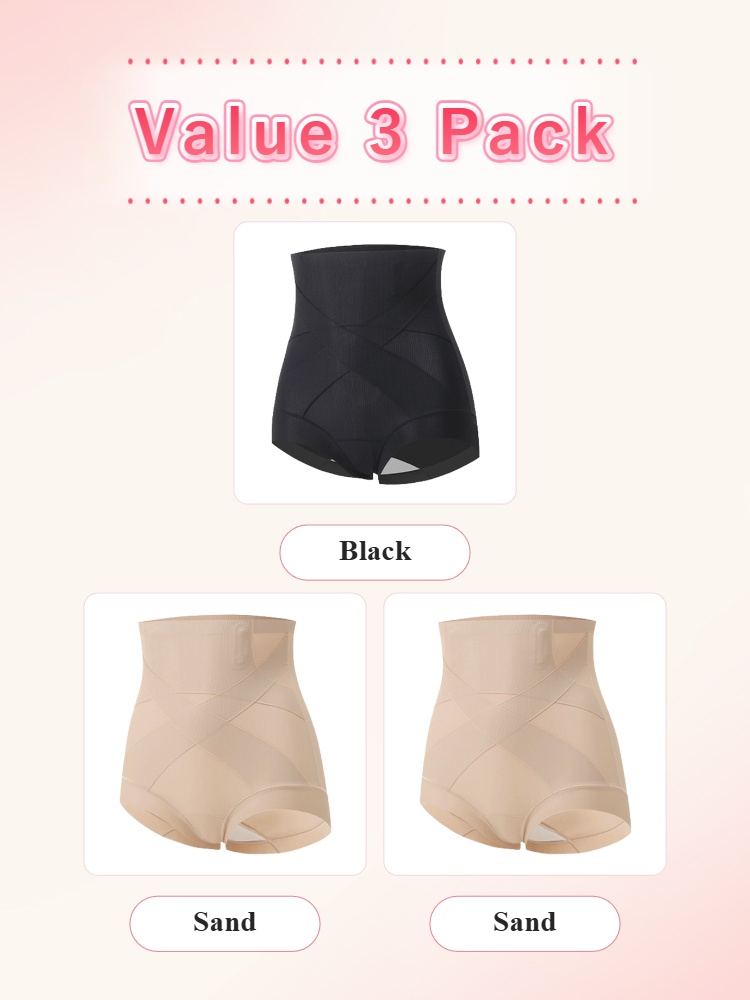 Value 3 pack shaping shorts with one black and two sand pairs VEIMIA