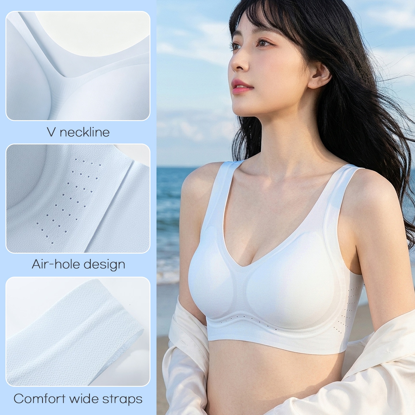 VEIMIA seamless bra for white T-shirt and humid Singapore days