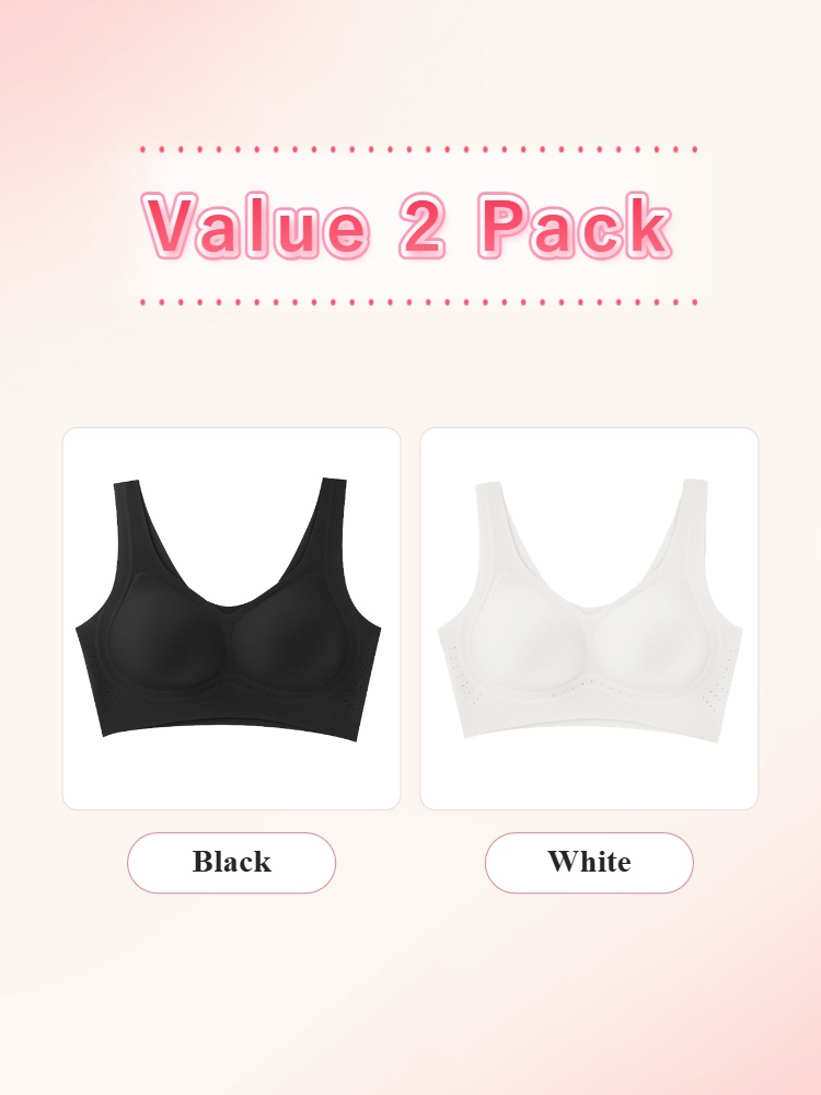 Value 2 pack seamless bras in black and white VEIMIA