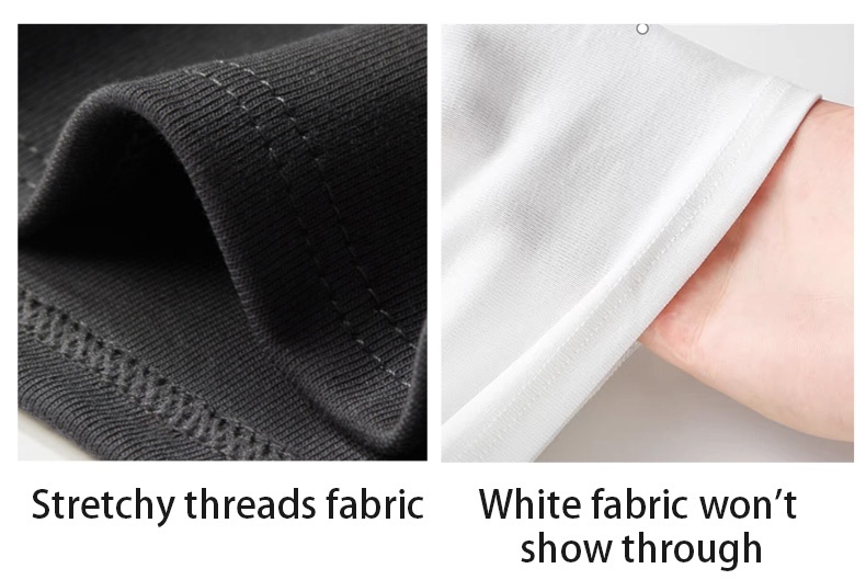 Tank top fabric detail showing stretchy threads and opaque white material - VEIMIA