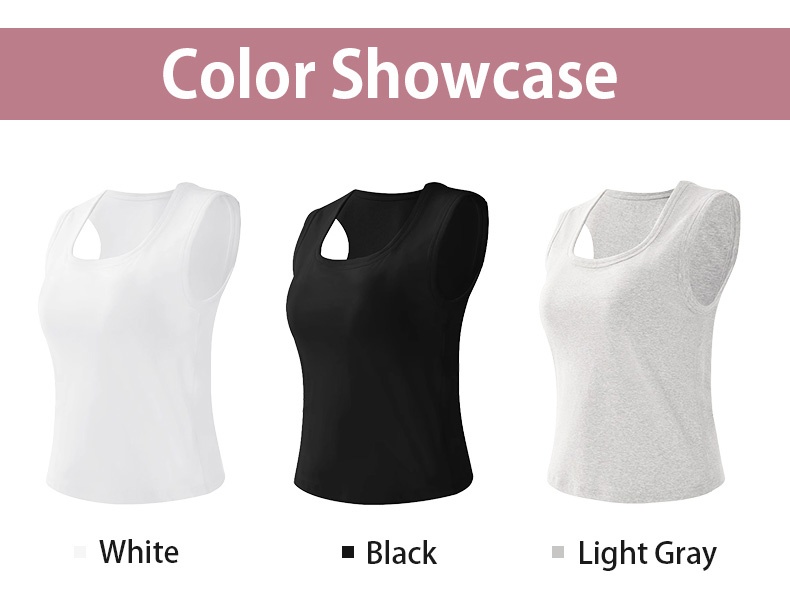 Color showcase for white black and light gray padded tank tops - VEIMIA