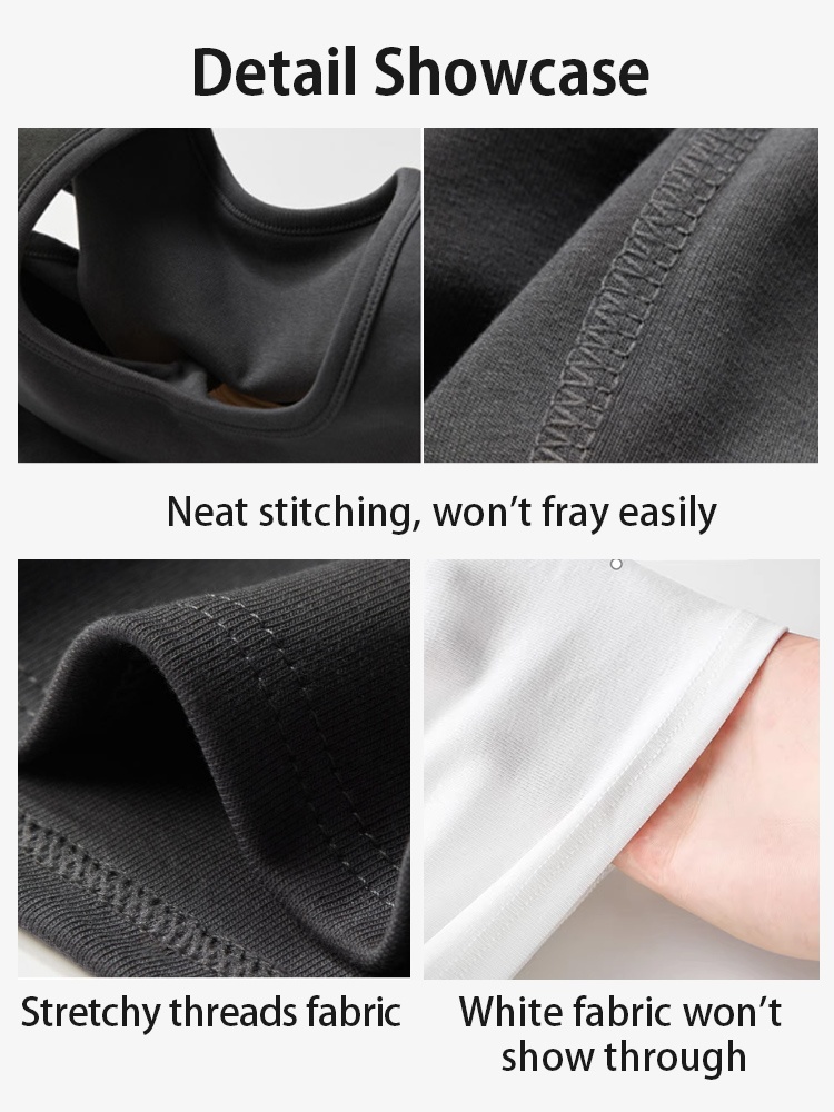 Tank top detail showcase with neat stitching stretchy fabric and opaque white fabric - VEIMIA