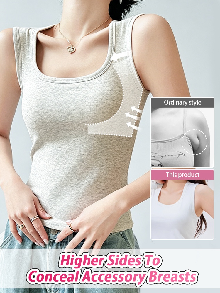 New color display for blue and pink deep U-neck tank tops VEIMIA