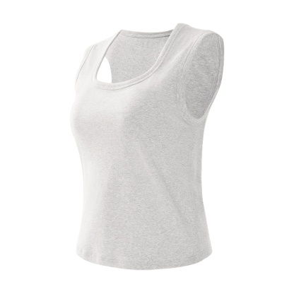 Sleek Tank Top - Higher Side Seams & Deep U-neckline With Wide Shoulder Straps Design VEIMIA