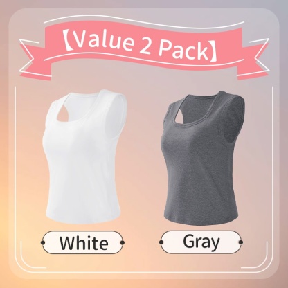Elegant Tank Tops - Higher Side Seam & Deep U-necklines With Wide Shoulder Straps Design VEIMIA