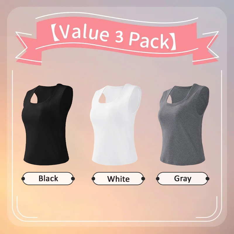 Modern Tank Top - Higher Side Seams & Deep U-neckline With Wide Shoulder Strap Designs VEIMIA