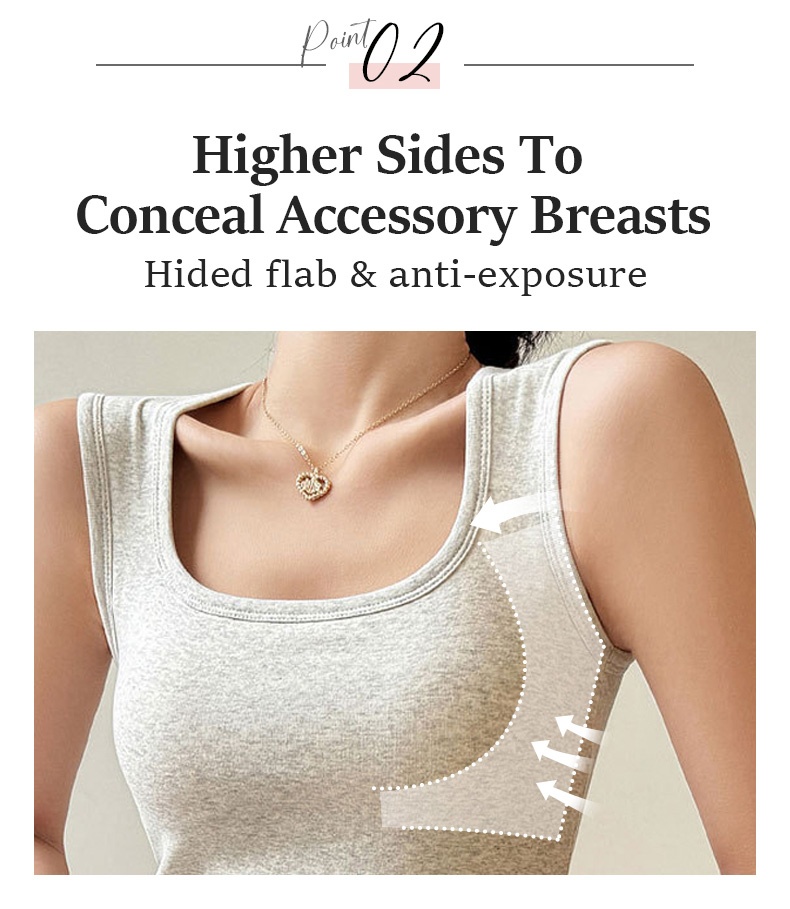 Trendy Tank Top - Higher Side Seams & Deep U-necklines With Wide Shoulder Straps Design VEIMIA