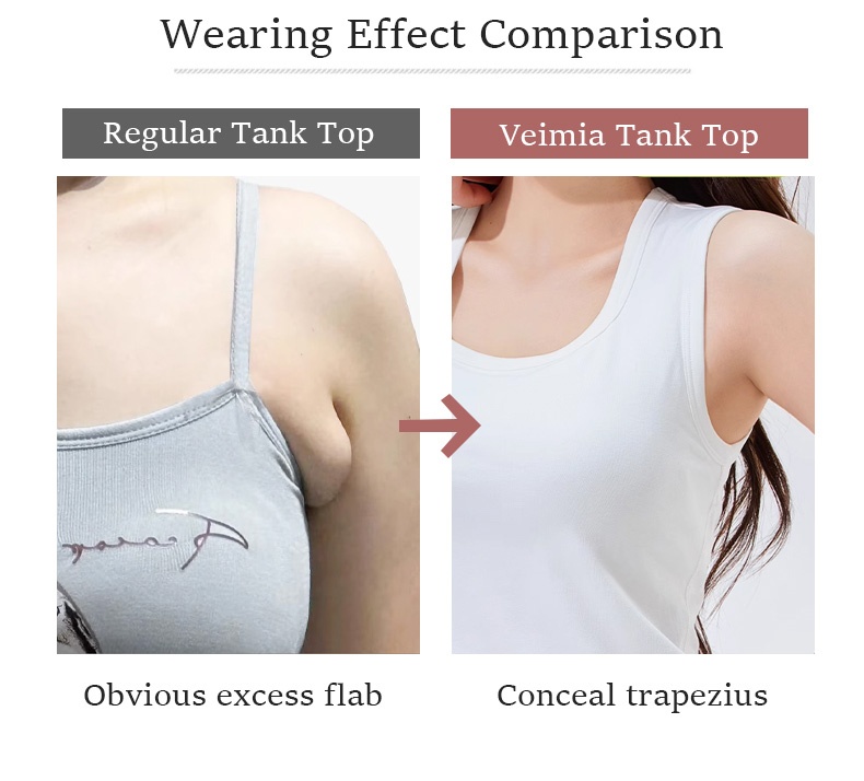 Chic Tank Tops - Higher Side Seam & Deep U-neckline With Wide Shoulder Straps Design VEIMIA