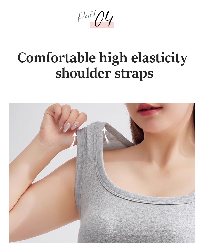 Modern Tank Top - Higher Side Seams & Deep U-neckline With Wide Shoulder Straps Design VEIMIA