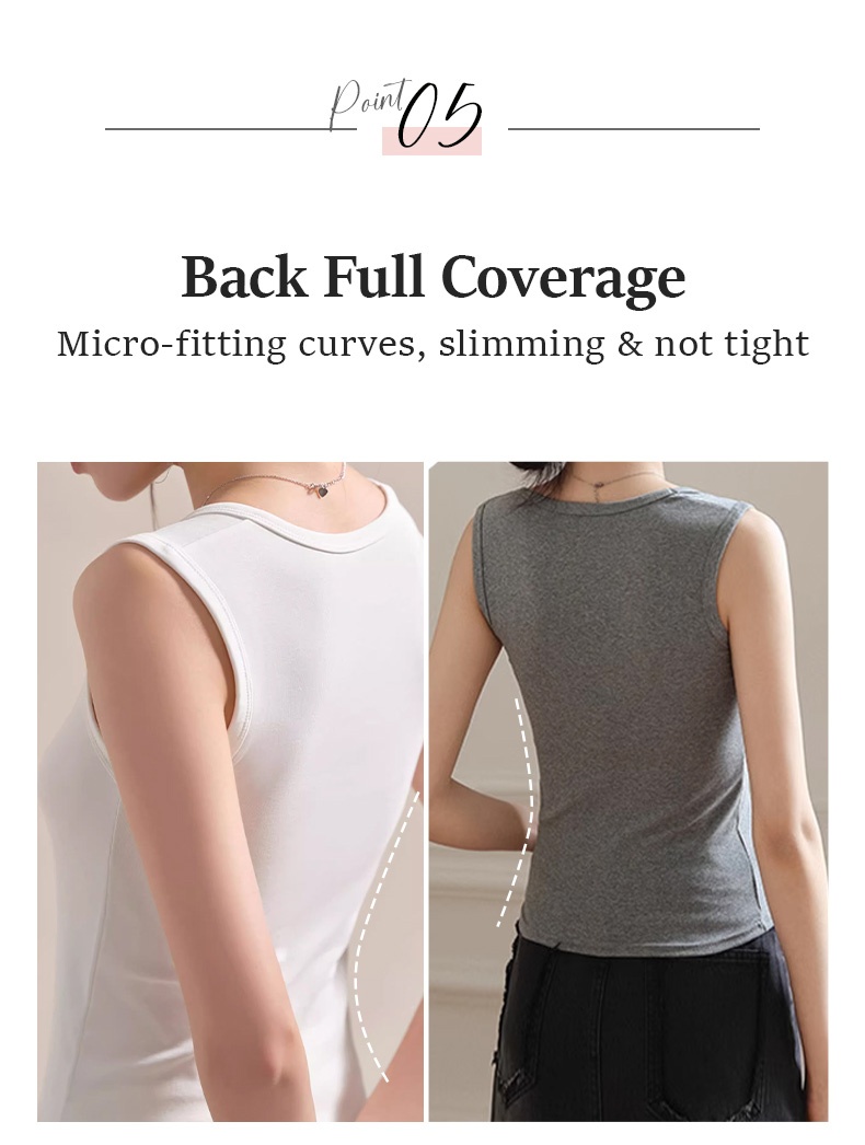 Sleek Tank Tops - Higher Side Seam & Deep U-necklines With Wide Shoulder Straps Design VEIMIA