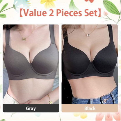 Plunge Push Up Bra Seamless Soft Underwire Supportive Bralette VEIMIA