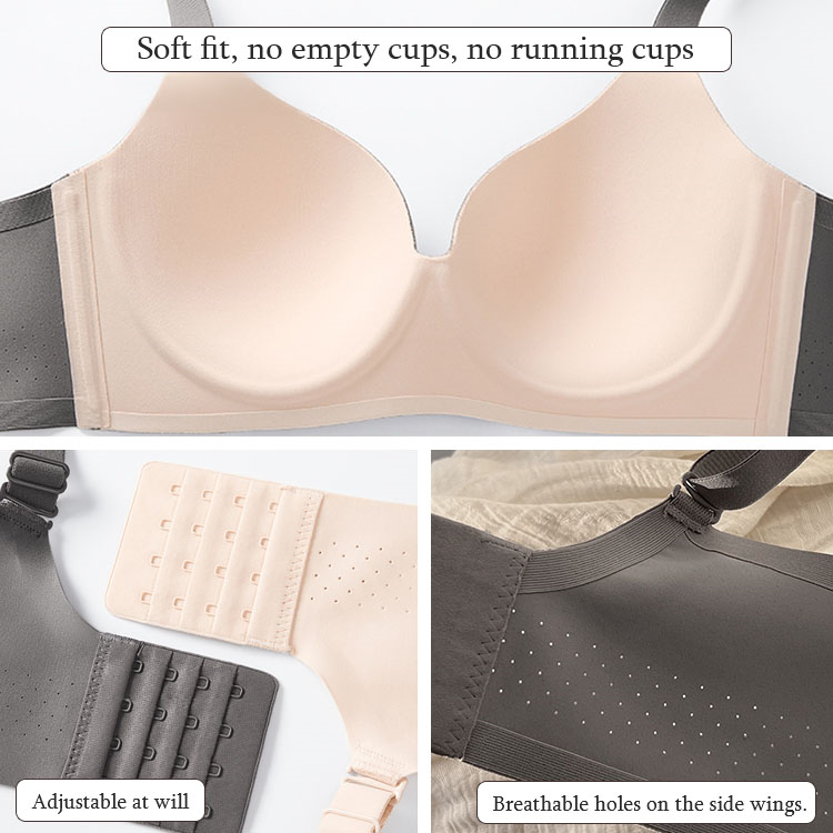Womens Sexy Plunge Push Up Bras Seamless Soft Underwire Supportive Bralette VEIMIA