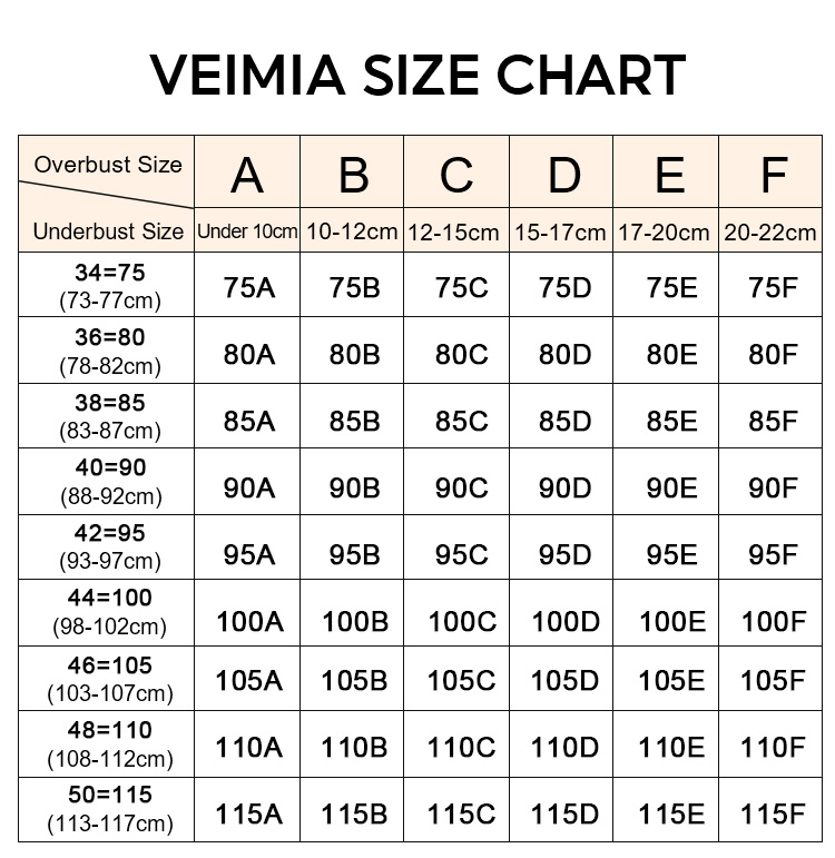Glossy Non-marking Deep V Large Size Push Up Bra Size Chart Cover Armpit Fat Veimia