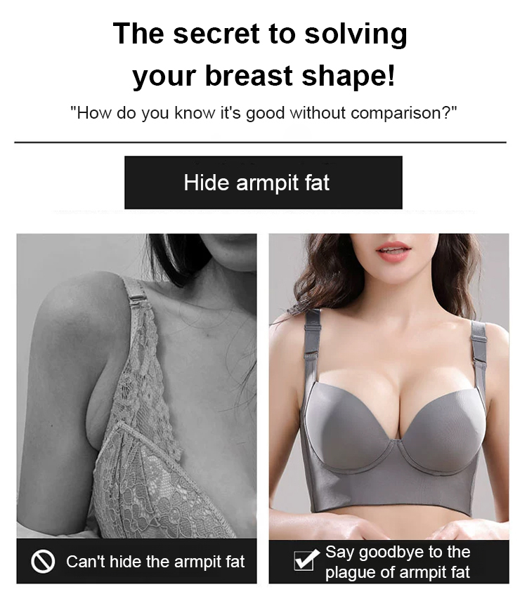 Glossy Seamless Large Size Push Up Bra Cover Armpit Fat Wide Straps Veimia