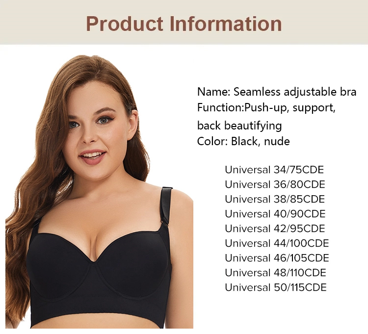 Glossy Seamless Plus Size Push Up Bras Cover Armpit Fat Wide Strap Size Chart Veimia