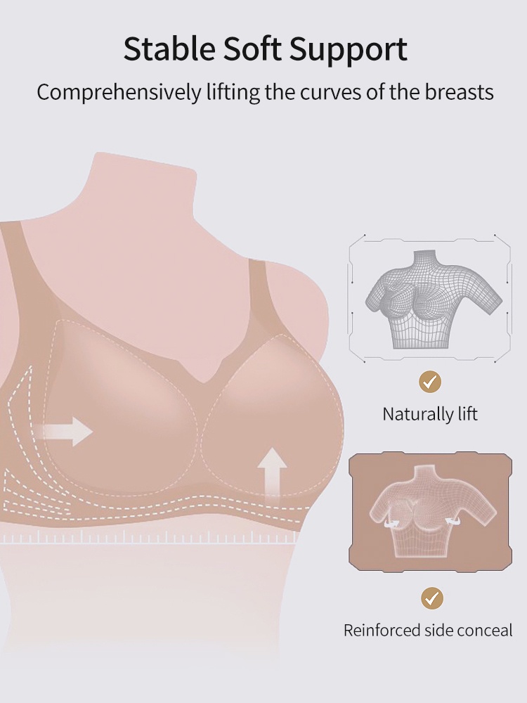 Supportive Anti-sagging Bra Comfortable Wireless Designs & Naturally Lifts The Breasts VEIMIA