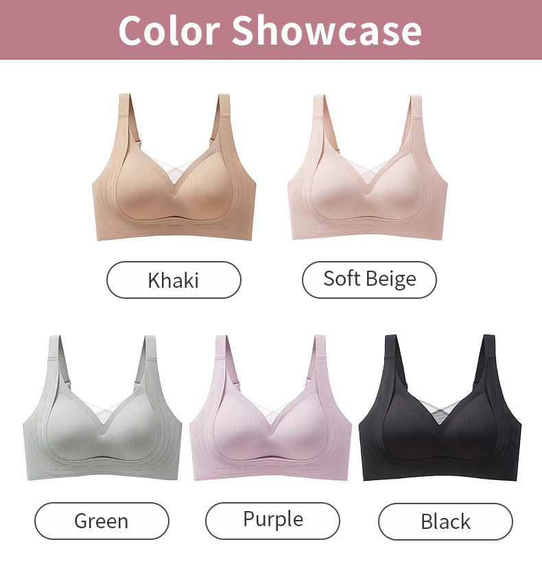 Anti-sagging Wireless Bra Cross Lace Lift Up And Support For Rounded Breast Shape VEIMIA