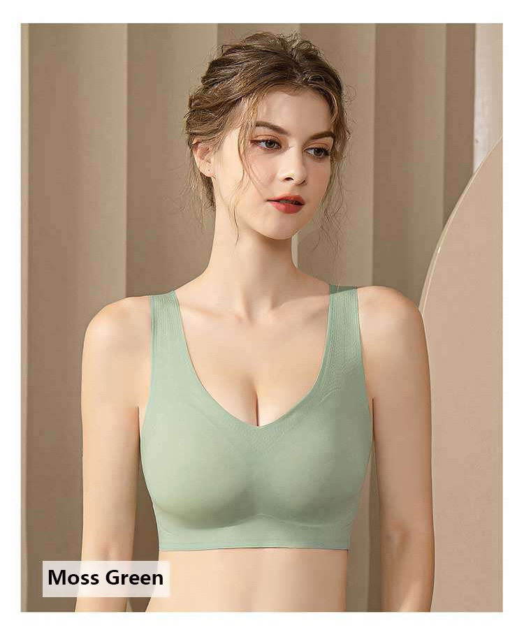 Seamless Bralettes Comfortable No Wire Support V Neck Bra VEIMIA