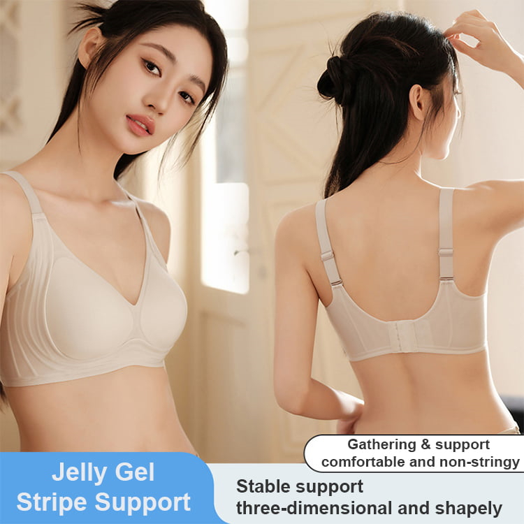 VEIMIA Super Thin Anti-sagging Seamless Push Up Bra Jelly Gel Shaping Supportive Bralettes