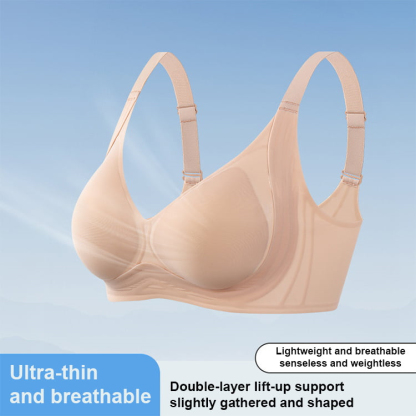 VEIMIA Super Thin Anti-sagging Seamless Push Up Bra Jelly Gel Shaping Supportive Bralettes