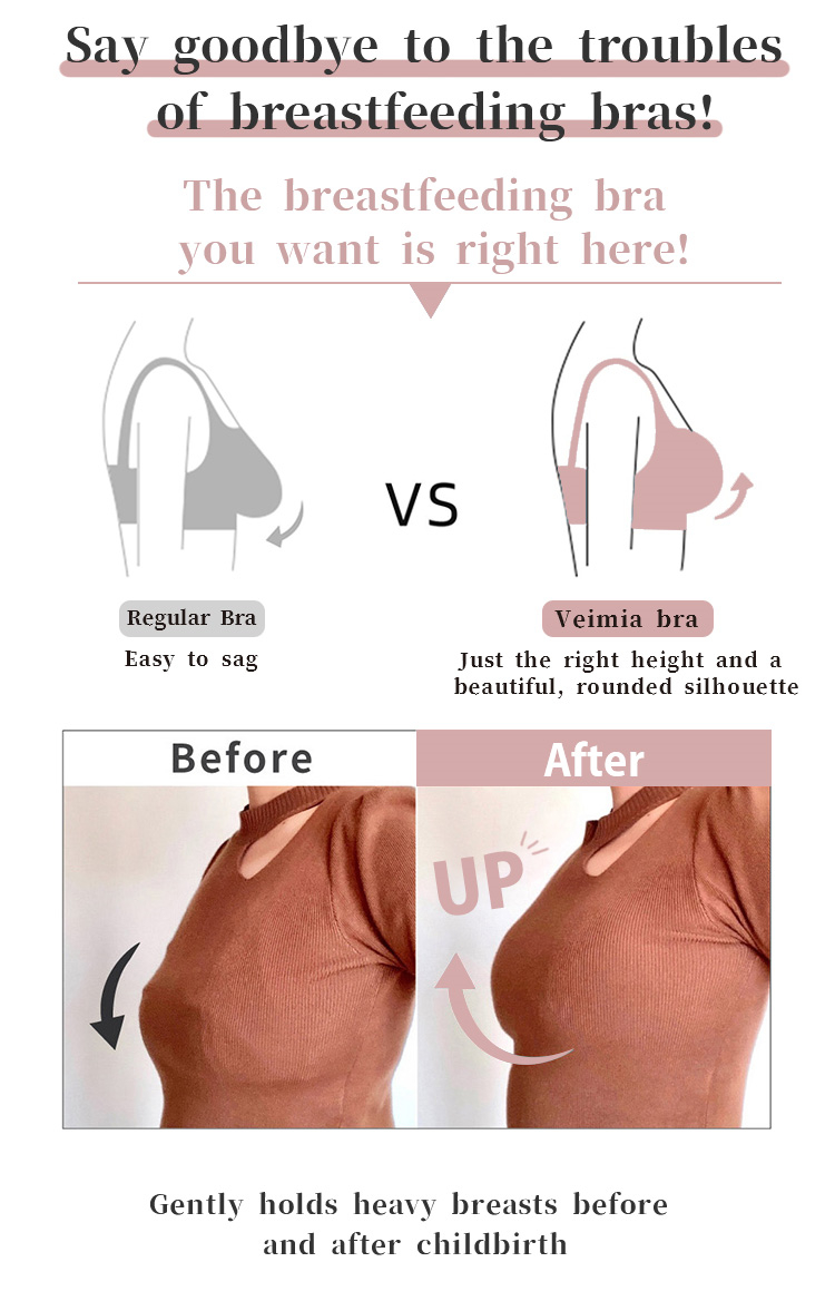 Supportive Breastfeeding Nursing Bras Wireless Seamless Maternity Sleep Bras VEIMIA