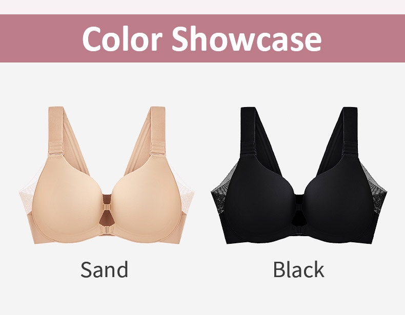 Supportive Front-closure Bra With Wireless Comfort Seamless Designs & Adjustable Fits VEIMIA