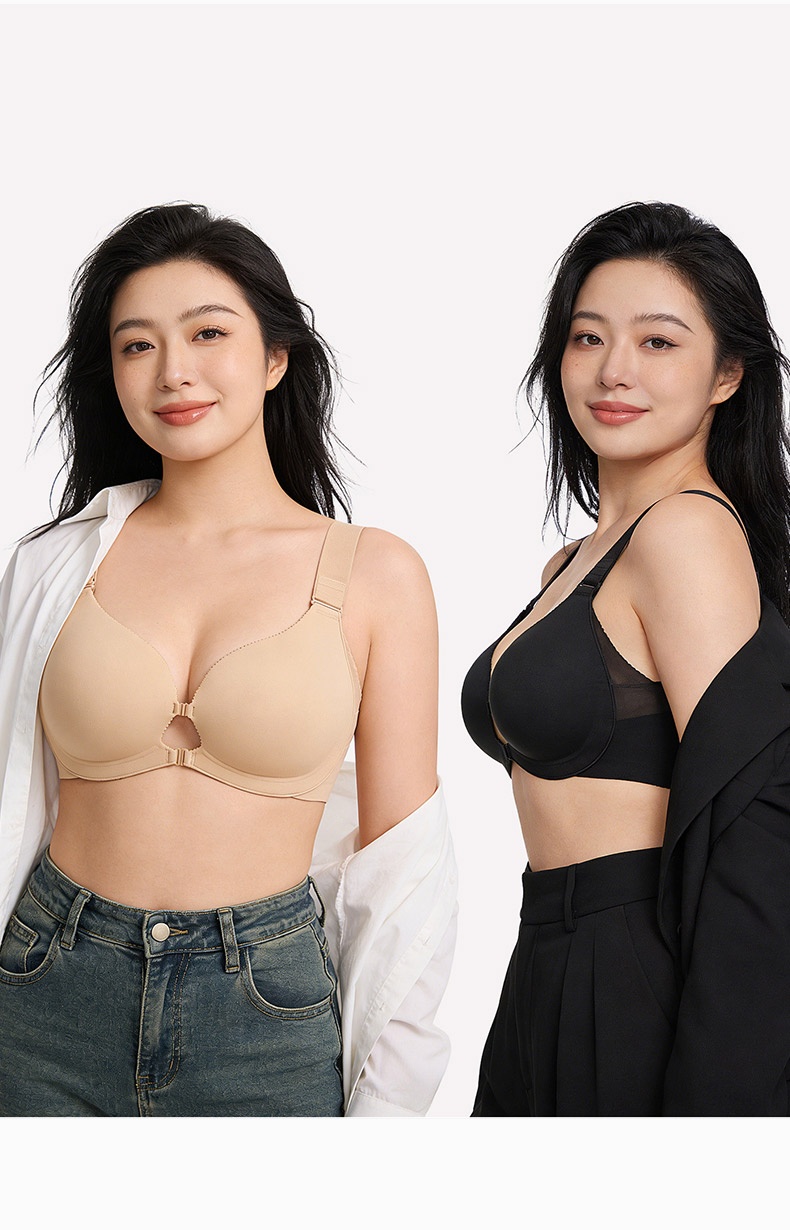 Supportive Front-closures Bras With Wireless Comfort Seamless Design & Adjustable Fit VEIMIA