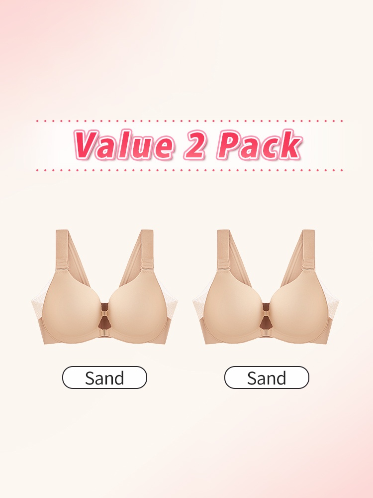 Supportive Front-closure Bra With Wireless Comfort Seamless Design & Adjustable Shapes VEIMIA