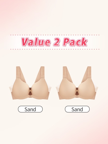 Supportive Front-closure Bra With Wireless Comfort Seamless Design & Adjustable Shapes VEIMIA