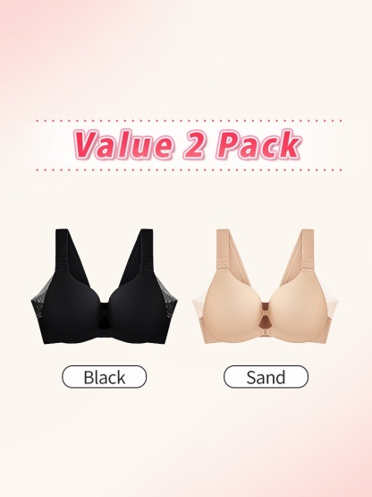 Supportive Front-closure Bra With Wireless Comfort Seamless Design & Adjustable Shape VEIMIA