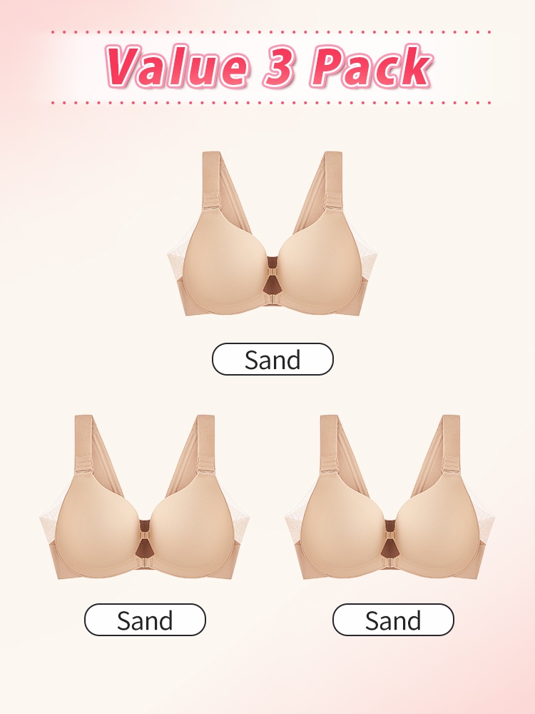 Supports Front-fasteners Bra With Wire-free Eases Seamless Styles & Adjustable Shapes VEIMIA
