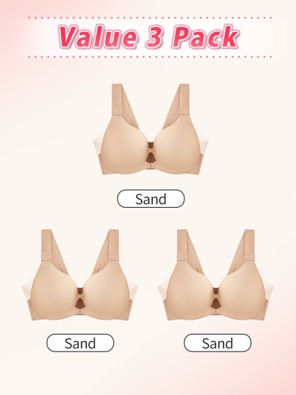 Supports Front-fasteners Bra With Wire-free Eases Seamless Styles & Adjustable Shapes VEIMIA