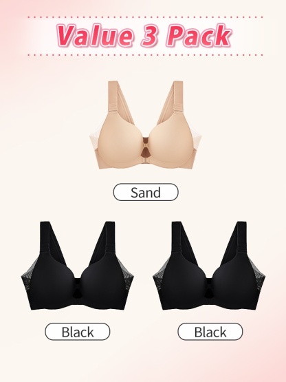 Support Front-closure Bras With Wire-free Comfort Seamless Style & Adjustable Shape VEIMIA