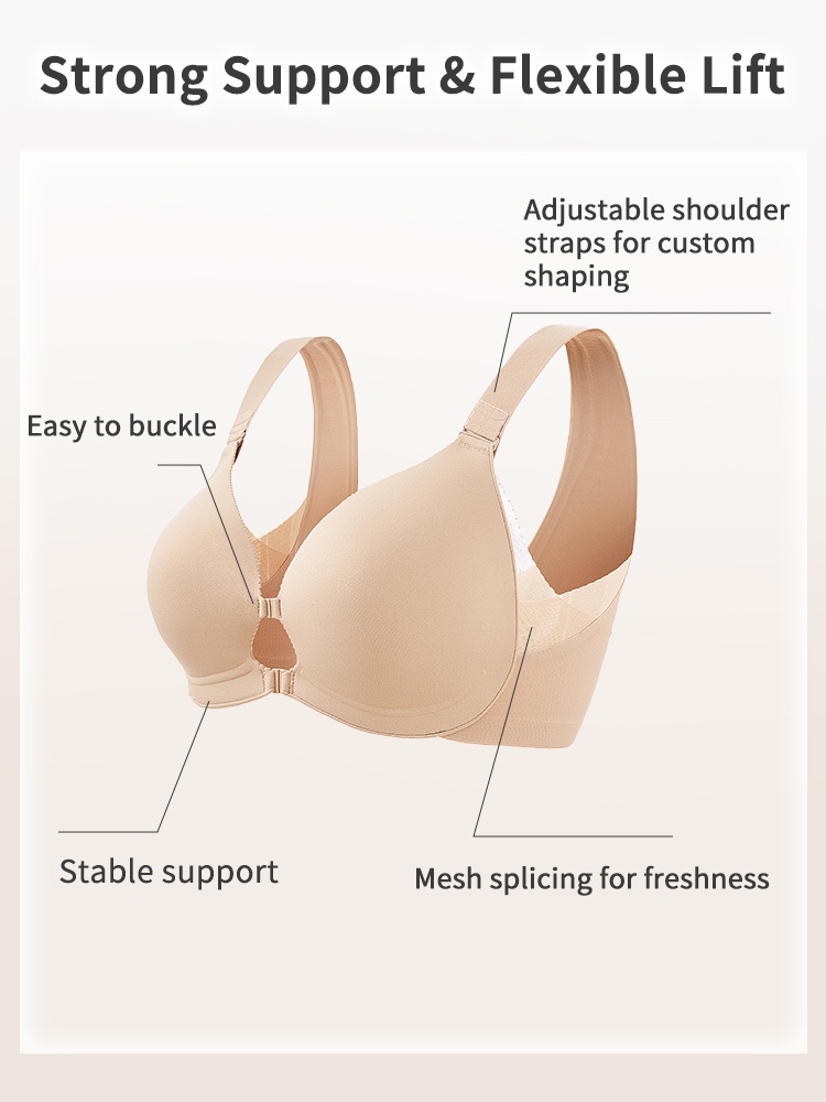 Supportive Front-closure Bras With Wireless Comfort Seamless Designs & Adjustable Fits VEIMIA