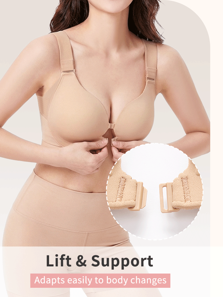 Support Front-closure Bra With Wireless Comfort Seamless Design & Adjustable Fit VEIMIA