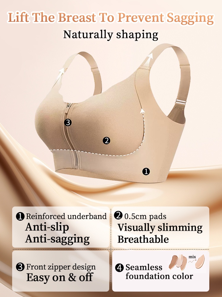 Supportive Minimizer Bras Breast Lifts & Shape, Slimming Designs With Easy Front-zipper Accesses VEIMIA